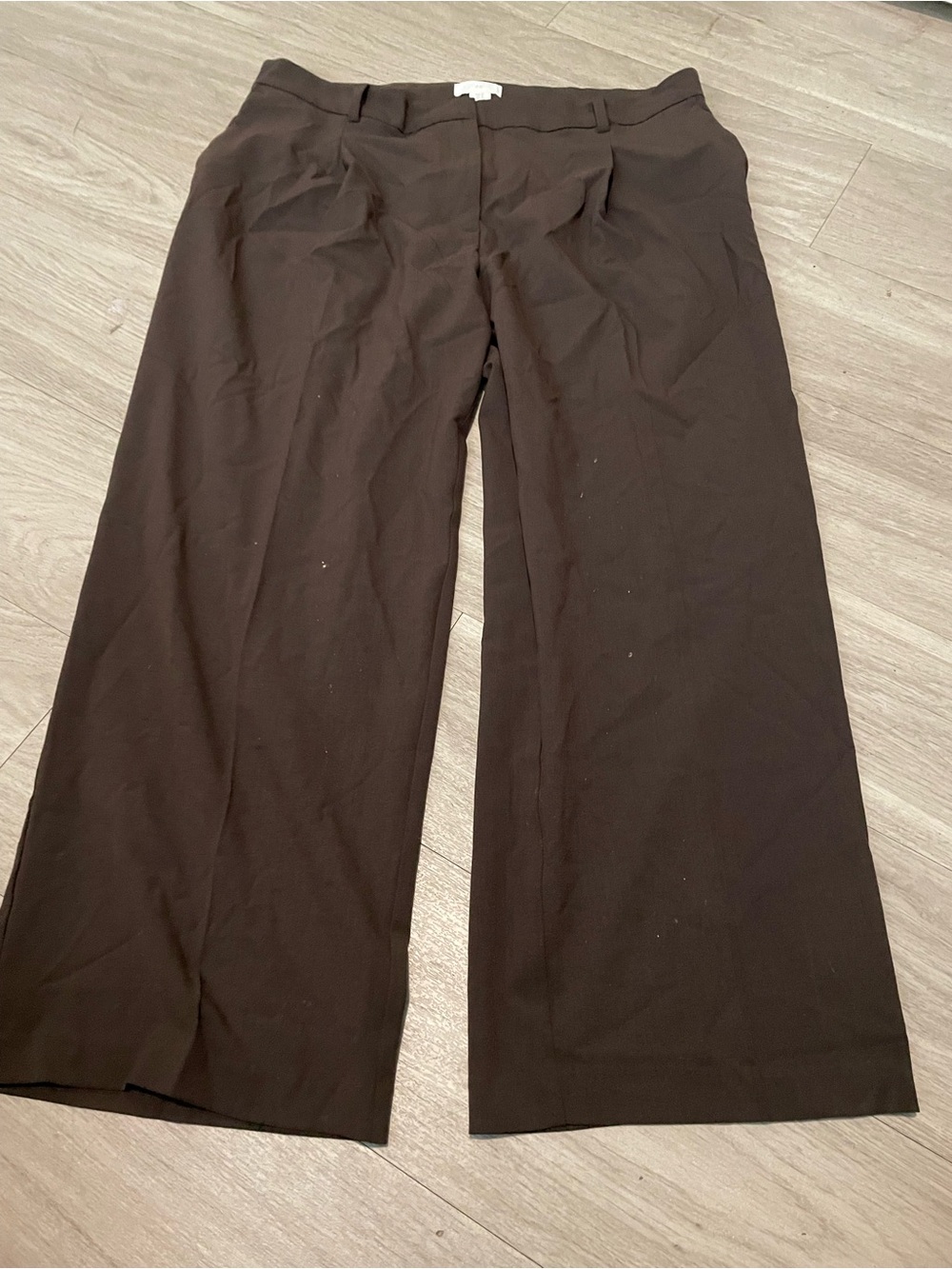 H&M Women's Wide-Leg Trousers in Dark Brown